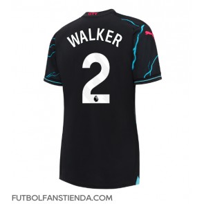 Manchester City Kyle Walker #2 Tercera Equipación Mujer 2023-24 Manga Corta